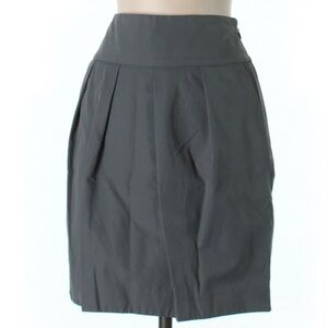 LOFT Gray Size 0 Cotton Blend Wrap Accent A-Line Sheath Short Skirt With Pockets